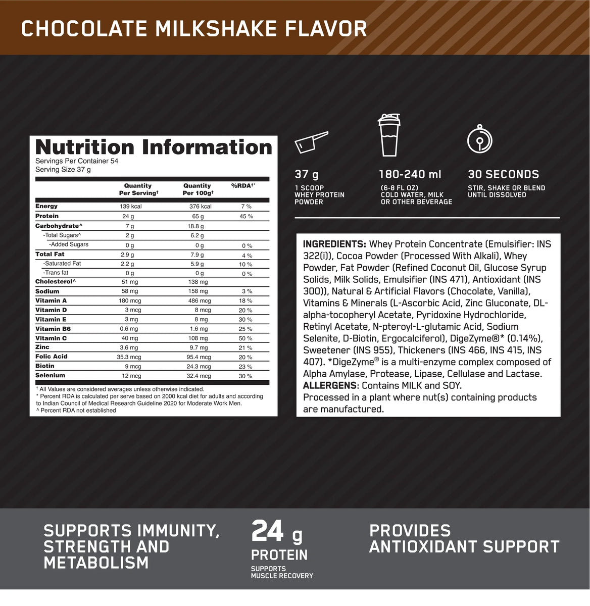 Optimum Nutrition (ON) Performance Whey Protein Powder