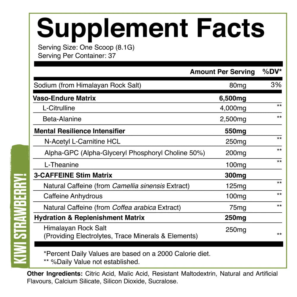 ALL IN ONE PRE-WORKOUT | KIWI STRAWBERRY | METALLIC SERIES