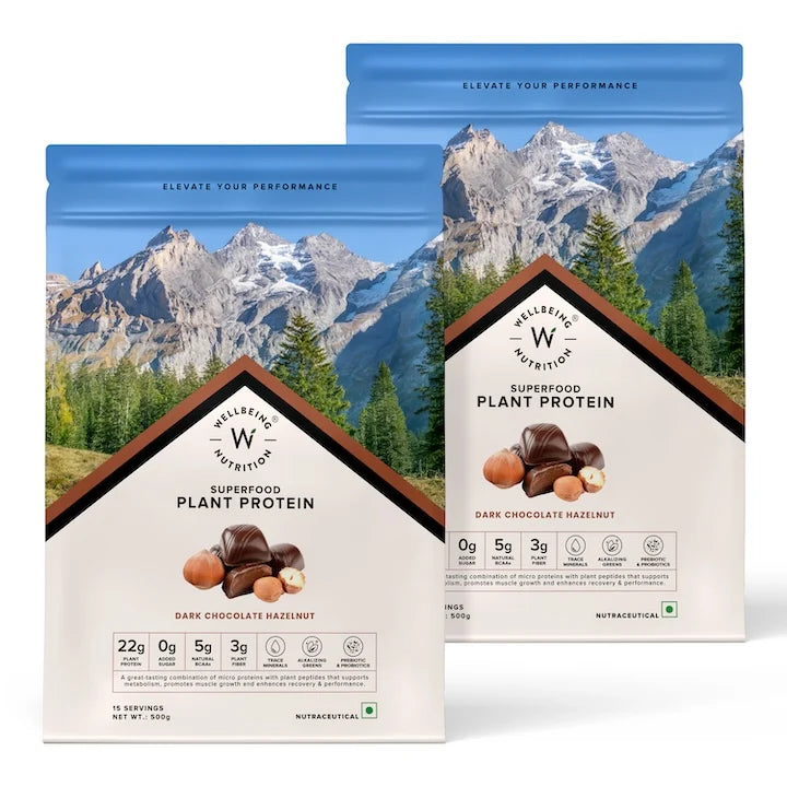 Plant Protein 22g | 500g | 3B CFU Probiotics | Dark Chocolate Hazelnut