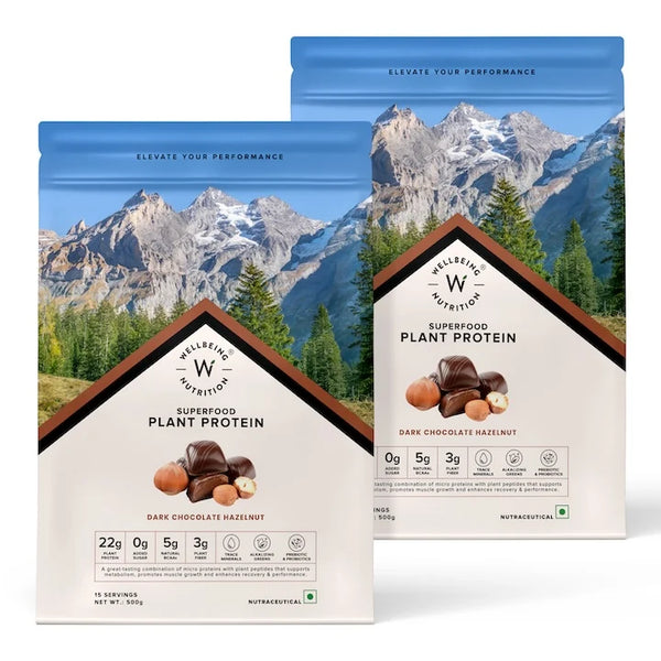Plant Protein 22g | 500g | 3B CFU Probiotics | Dark Chocolate Hazelnut
