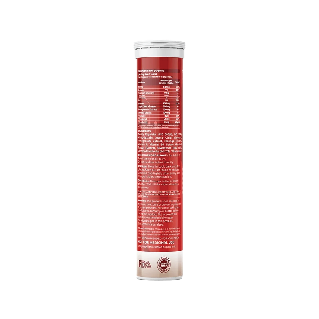 Trueforma® Apple Cider Vinegar with Pomegranate Extract & Moringa | Effervescent Tablets