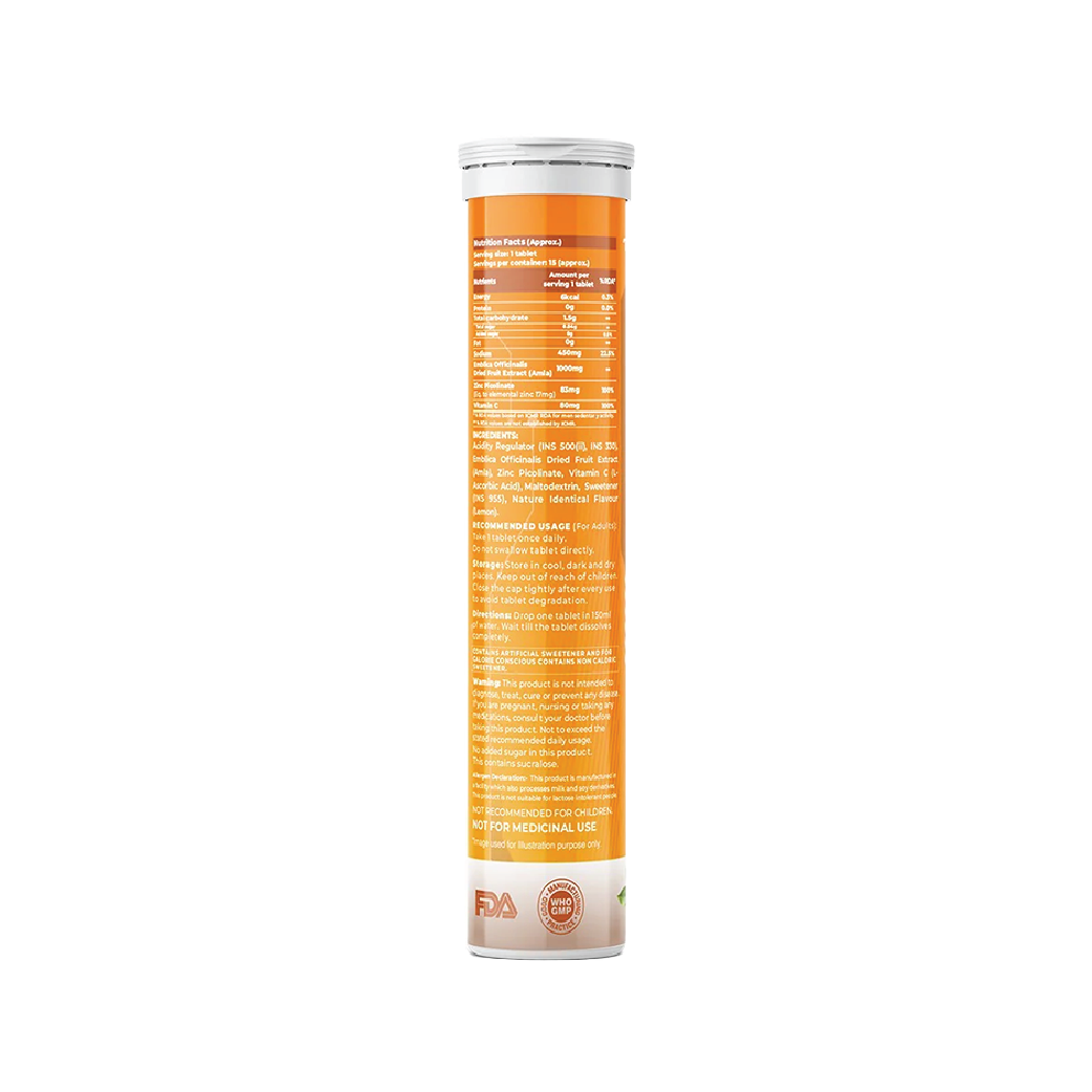 Trueforma® Vitamin C & Zinc with Amla Extract | Effervescent Tablets
