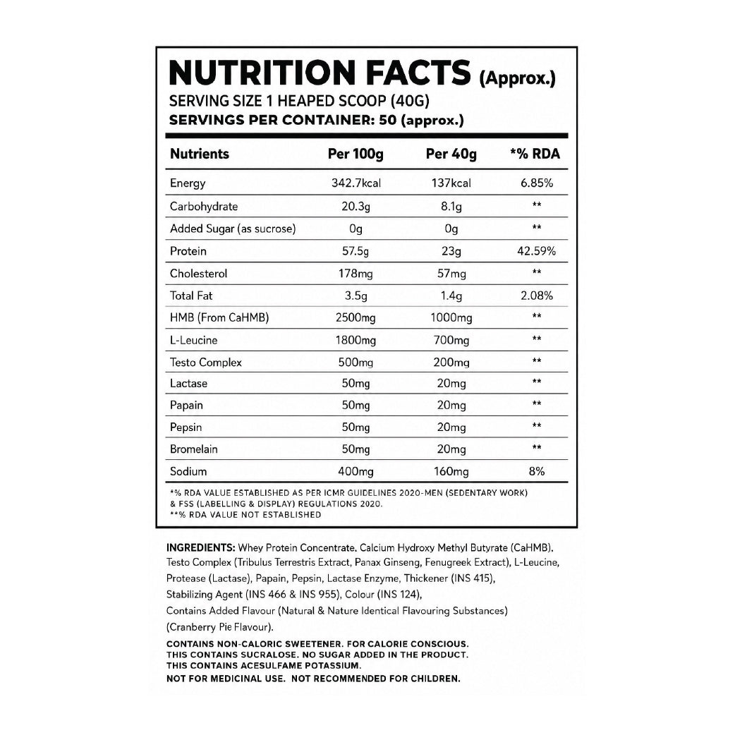 Trueforma® Whey+ Protein with HMB, Leucine, Ginseng & Tribulus