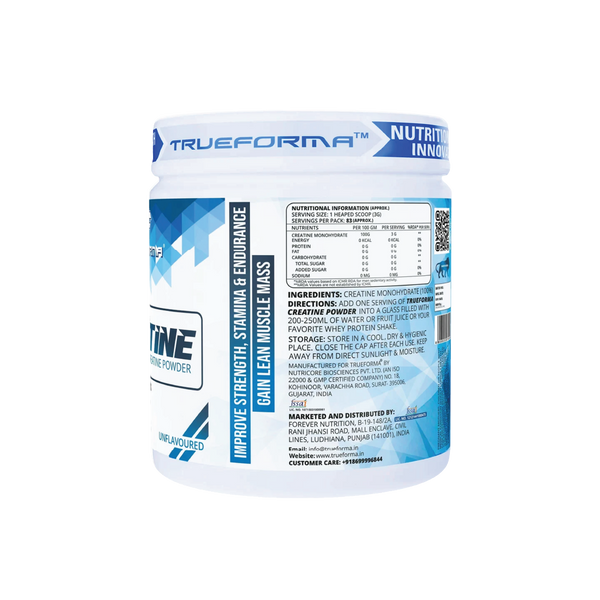 Trueforma® Creatine Powder – 100% Micronized Creatine Monohydrate
