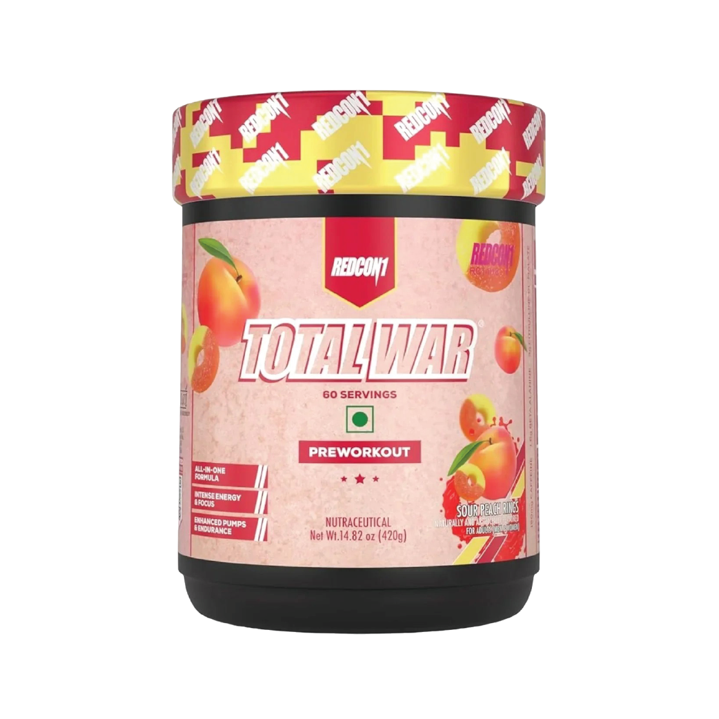 Redcon1 Total War PreWorkout - Sour Peach Rings, 60 Servings