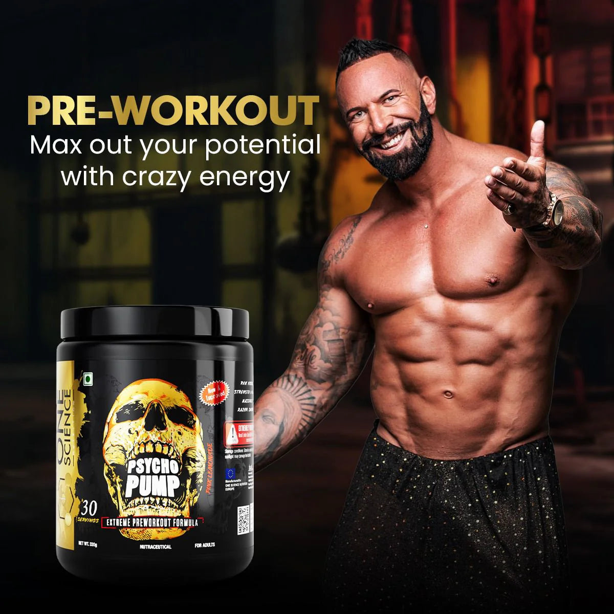 One Science Psycho Pump - Extreme Pre-Workout Formula 330g (30 SV)