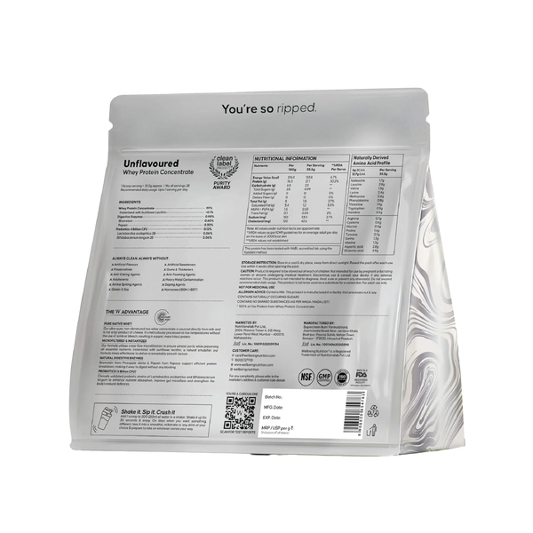 Whey Protein Concentrate 27g | 1kg | 4B CFU Probiotics | Unflavoured