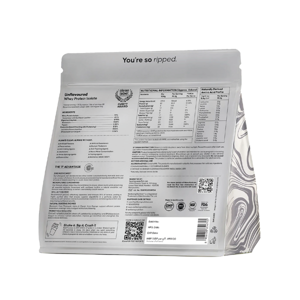 Whey Protein Isolate 31g | 1kg | 4B CFU Probiotics | Unflavoured