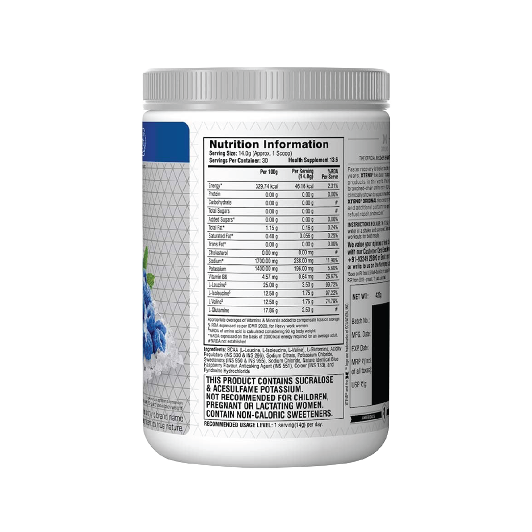 Xtend Original BCAA Blue Raspberry Ice 30 Serving - 420GM