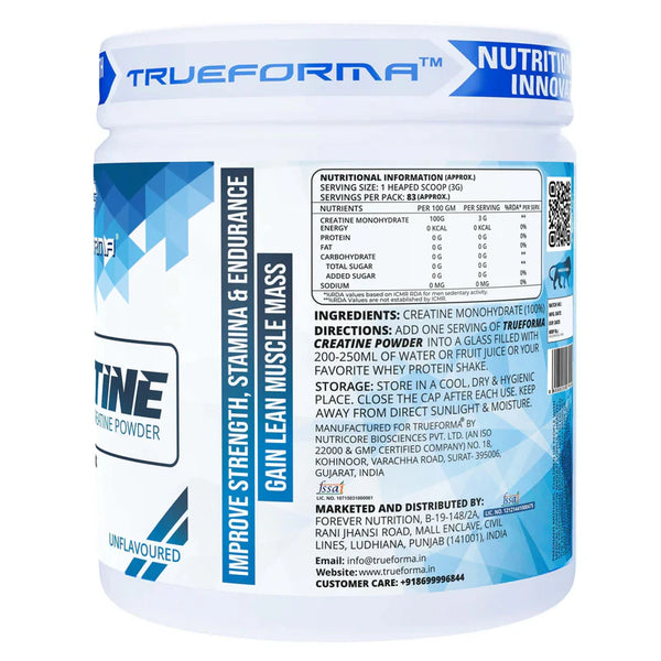 Trueforma® Creatine Powder – 100% Micronized Creatine Monohydrate