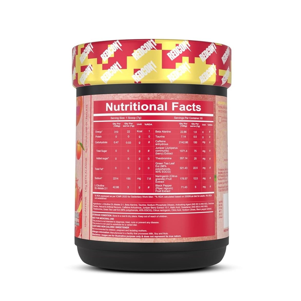 Redcon1 Total War PreWorkout - Sour Peach Rings, 60 Servings