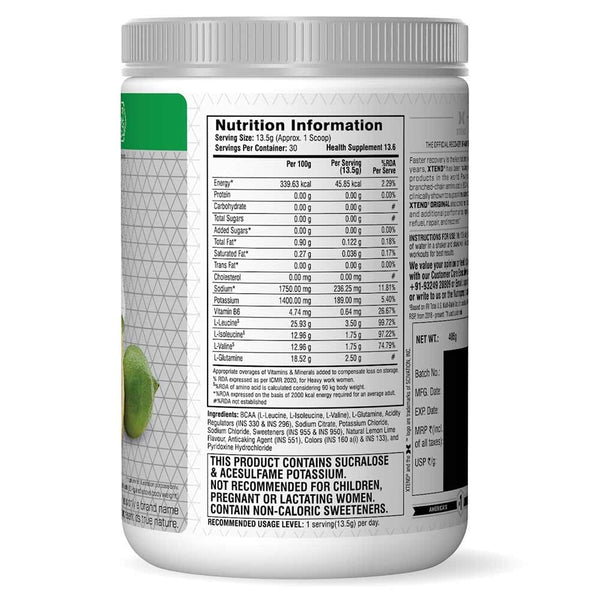 Xtend Bcaa (Intra Workout Catalyst) - Lemon Lime Squeeze , 30 Servings