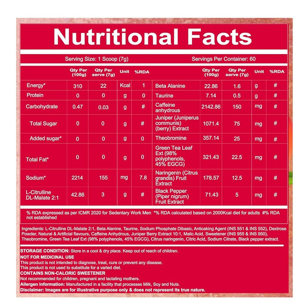 Redcon1 Total War PreWorkout - Sour Peach Rings, 60 Servings