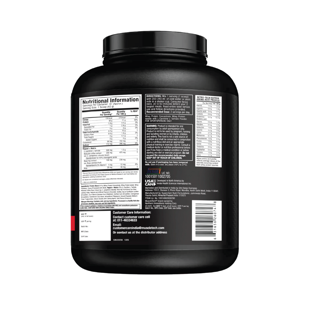 MuscleTech™ Nitro-Tech™ Ripped Whey Protein Powder