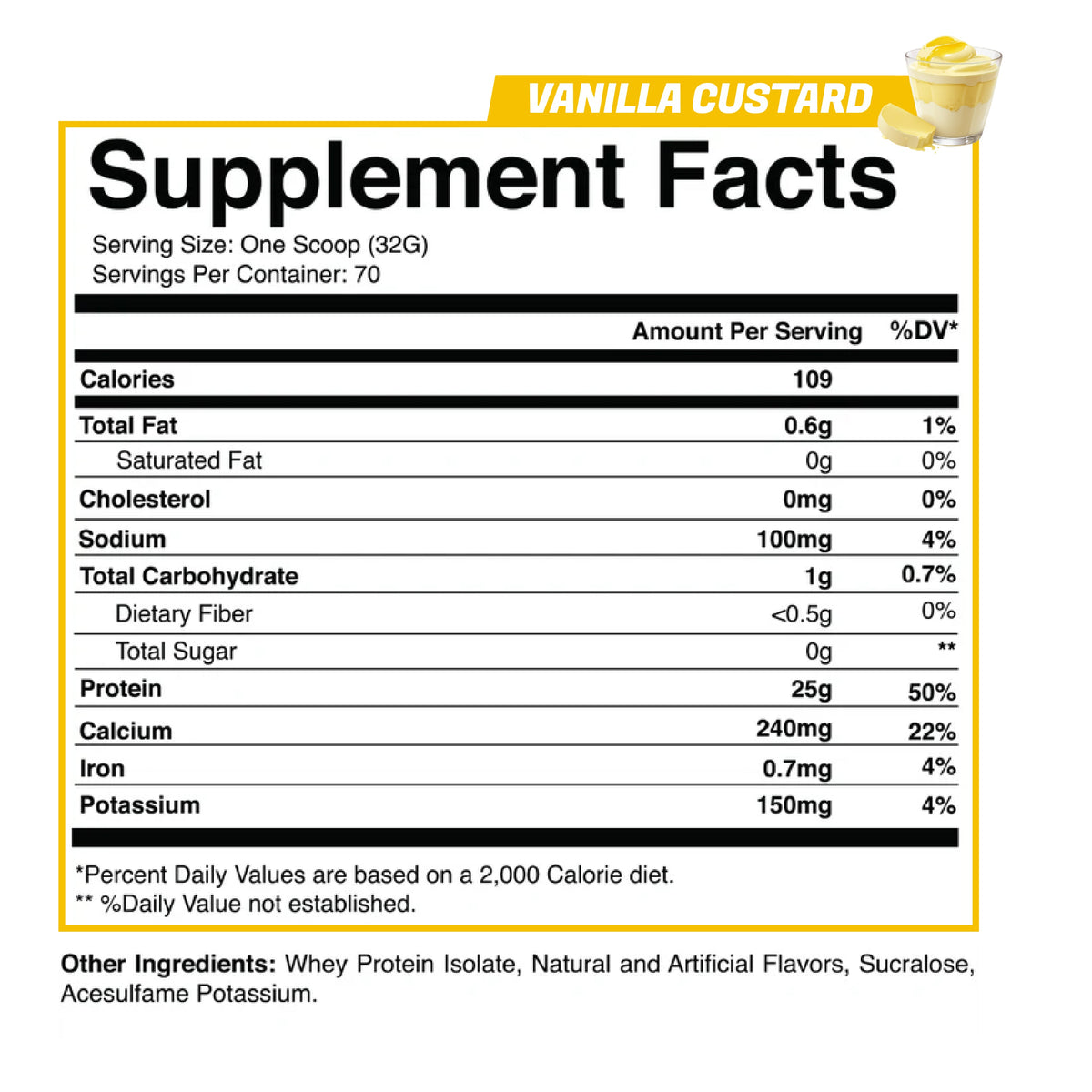 Iso-Natural (Isolate Whey) Vanilla Custard