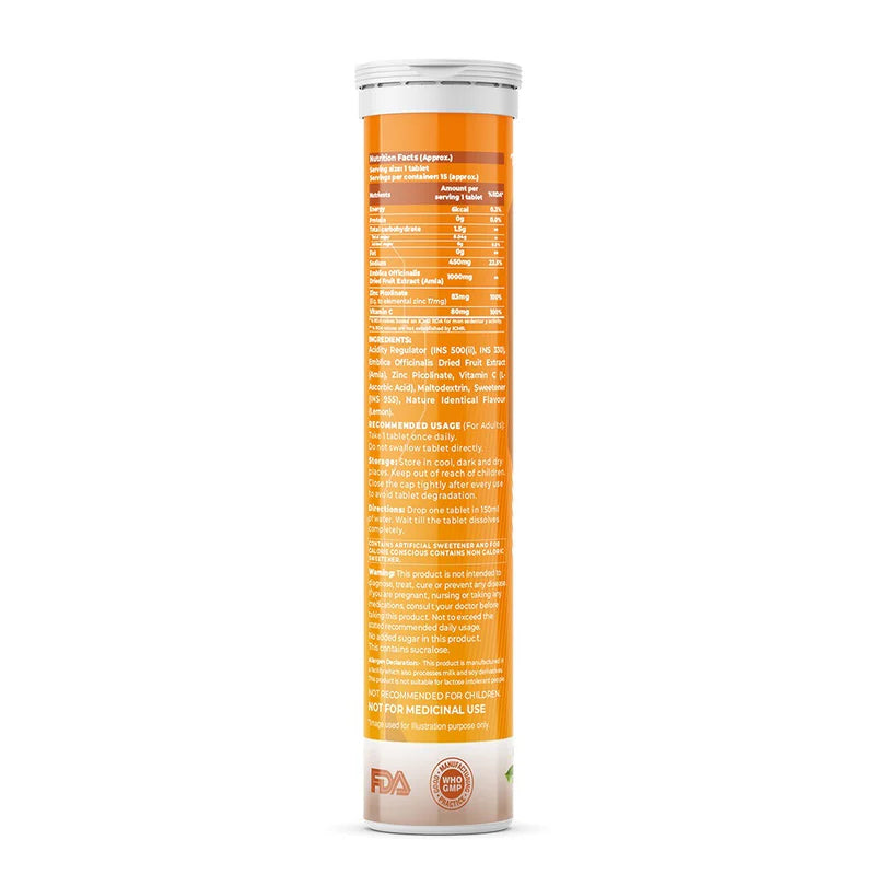 Trueforma® Vitamin C & Zinc with Amla Extract | Effervescent Tablets