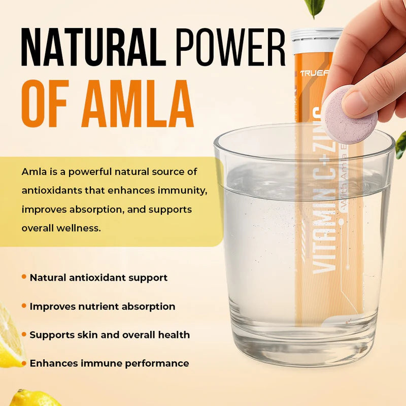 Trueforma® Vitamin C & Zinc with Amla Extract | Effervescent Tablets